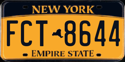 NY license plate FCT8644