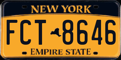 NY license plate FCT8646