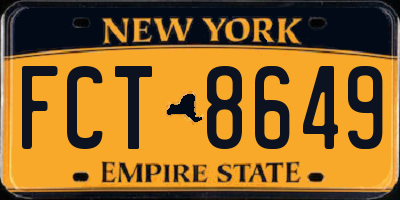 NY license plate FCT8649