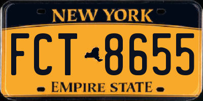 NY license plate FCT8655