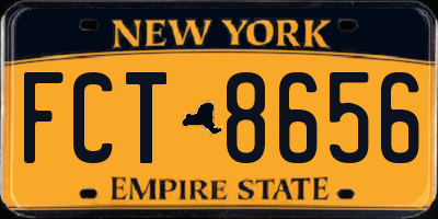 NY license plate FCT8656