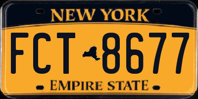NY license plate FCT8677