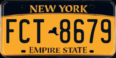 NY license plate FCT8679