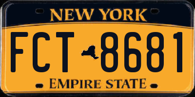 NY license plate FCT8681