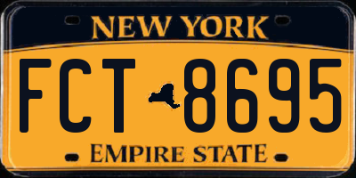 NY license plate FCT8695