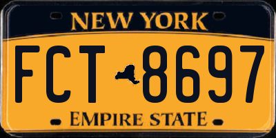 NY license plate FCT8697