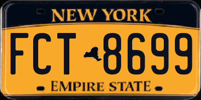 NY license plate FCT8699