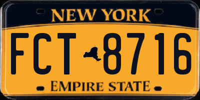 NY license plate FCT8716