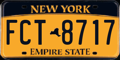 NY license plate FCT8717