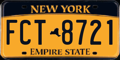 NY license plate FCT8721