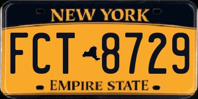 NY license plate FCT8729