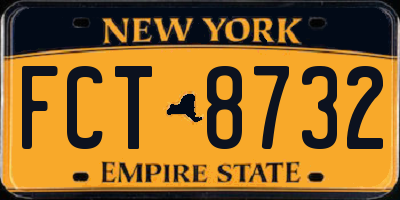 NY license plate FCT8732