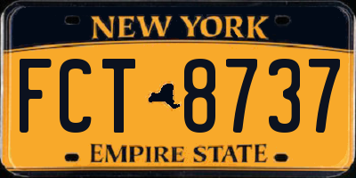 NY license plate FCT8737