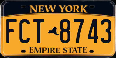 NY license plate FCT8743
