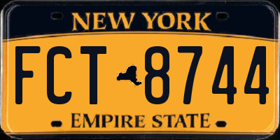 NY license plate FCT8744