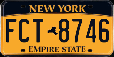 NY license plate FCT8746
