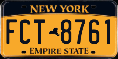 NY license plate FCT8761