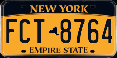 NY license plate FCT8764