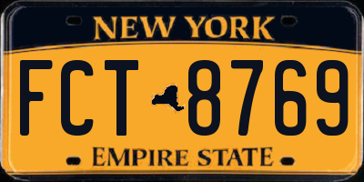 NY license plate FCT8769