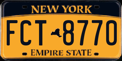 NY license plate FCT8770