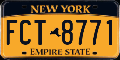 NY license plate FCT8771