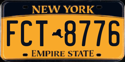 NY license plate FCT8776