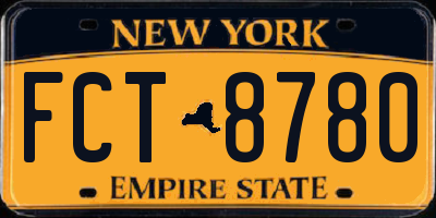 NY license plate FCT8780