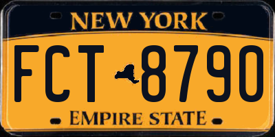 NY license plate FCT8790