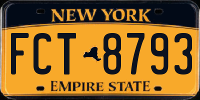 NY license plate FCT8793