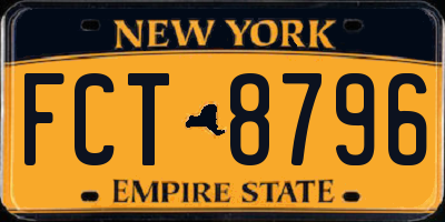 NY license plate FCT8796