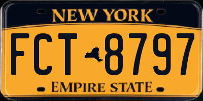 NY license plate FCT8797