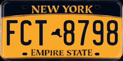 NY license plate FCT8798