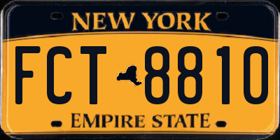 NY license plate FCT8810