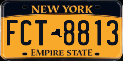 NY license plate FCT8813