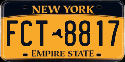 NY license plate FCT8817