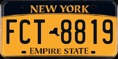 NY license plate FCT8819
