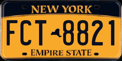 NY license plate FCT8821