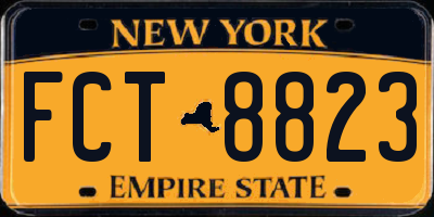 NY license plate FCT8823