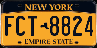 NY license plate FCT8824