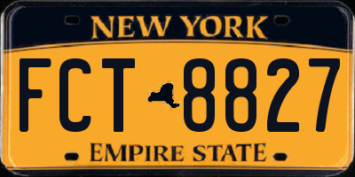 NY license plate FCT8827