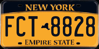 NY license plate FCT8828