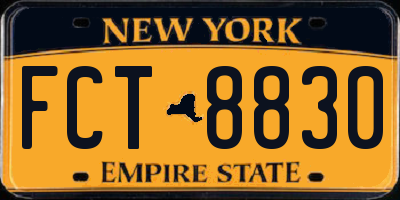 NY license plate FCT8830