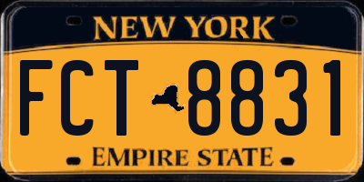 NY license plate FCT8831