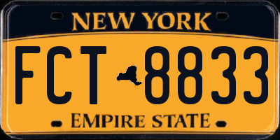 NY license plate FCT8833