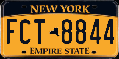 NY license plate FCT8844