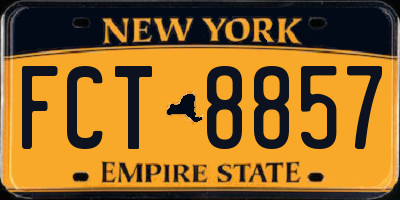 NY license plate FCT8857