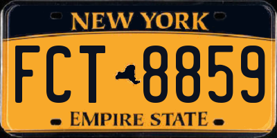 NY license plate FCT8859