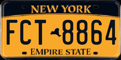 NY license plate FCT8864