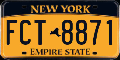 NY license plate FCT8871