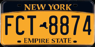 NY license plate FCT8874